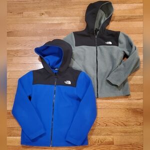North face jackets hoods fleece bundle blue gray